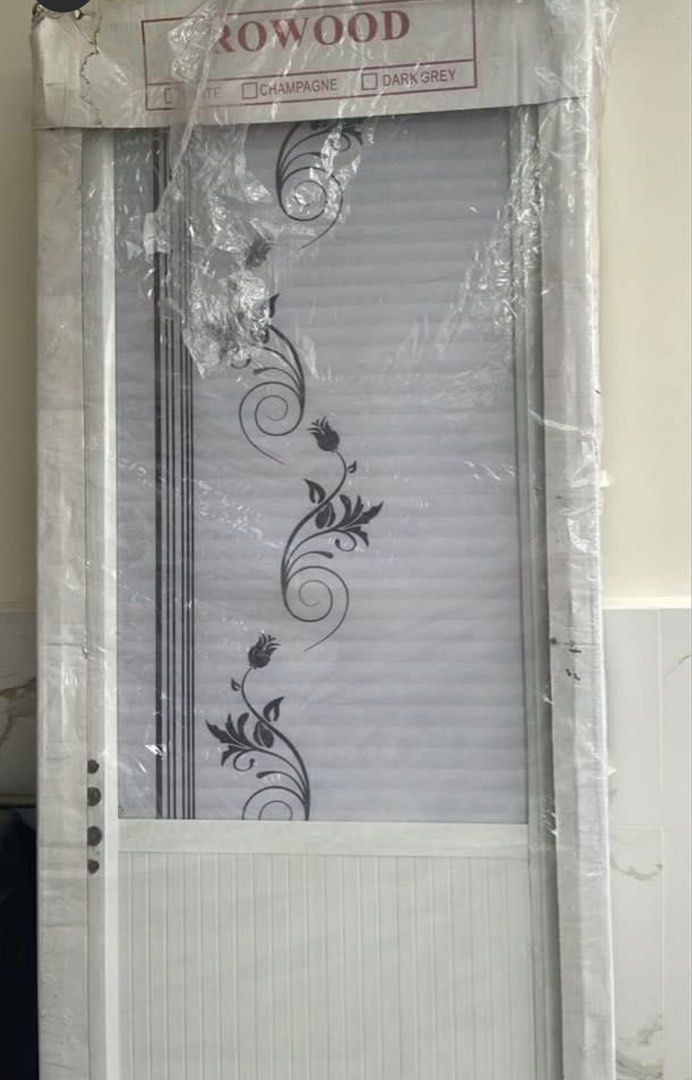 Rowood Toilet Door (Category: Locks, Doors & Gates) located in Quezon City. Submitted by luckycotton (Listing ID 1460014656, Image 1). Description: Rowood Aluminum Bathroom Door Half glass with floral design Color: white Original price: 2,300 Brand new Complete set (Jamb and Door) Size: 70cmx210cm RFS: Namali ng sukat ung foreman Loc. 9th Avenue Cubao Near Alimall.