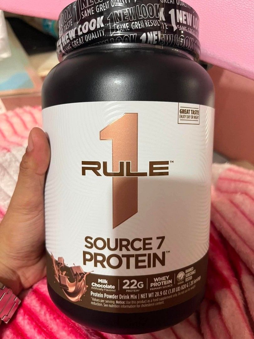 Rule 1 Source 7 Protein Powder - Milk Chocolate (Category: Sports & Fitness Nutrition) located in Manila. Submitted by zealdeer_5f4b49 (Listing ID 1460057218, Image 1). Description: - Source 7 Protein Powder in delicious Milk Chocolate flavor. - Each scoop packs 22g of high-quality protein. - Enjoy great taste anytime, day or night. - Comes in a 28.9 oz (820g) tub with 20 servings. - Manufactured in the USA for quality assurance. pwede tawad bast