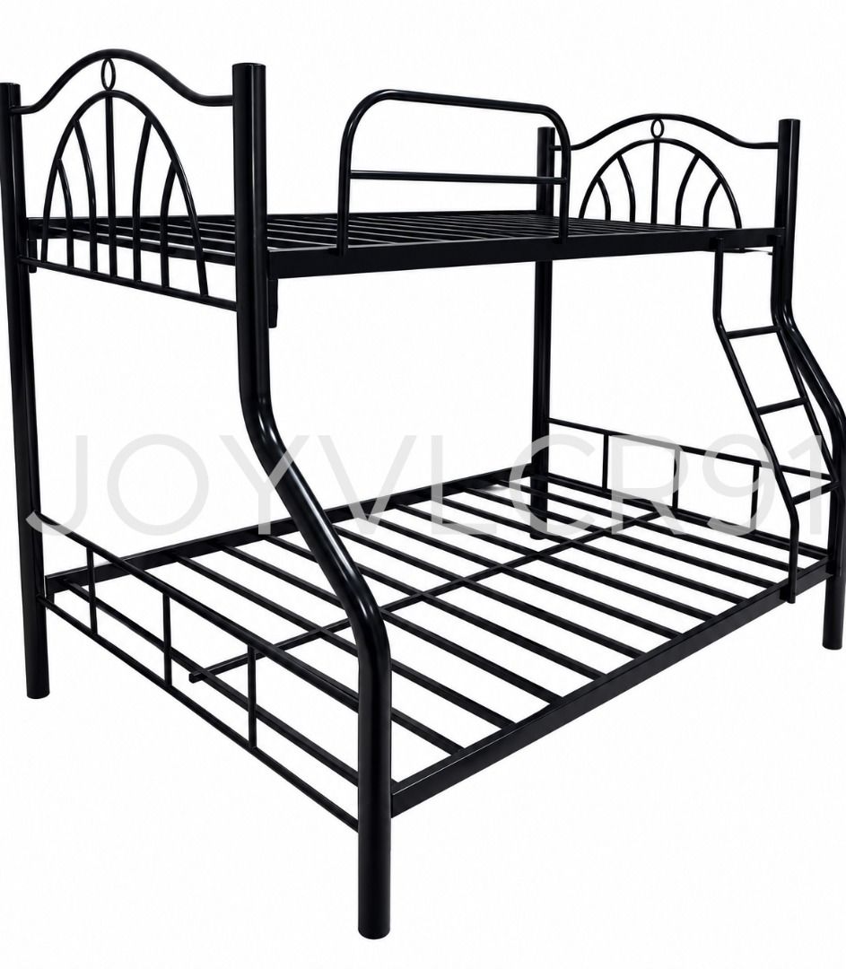 RUSH! Metal Double Deck / Bunk Bed Frame R Type (Category: Bed Frames & Mattresses) located in Pasig City. Submitted by joyvlcr91 (Listing ID 1460076949, Image 1). Description: SALE: Now only 990! Originally 1260. Selling our well-loved black metal double-decker bed frame. ✨ Classic, sturdy, and space-saving design — perfect for siblings, kids’ rooms, guest rooms, dorms, or anyone looking to maximize bedroom space. The frame has been used for aro