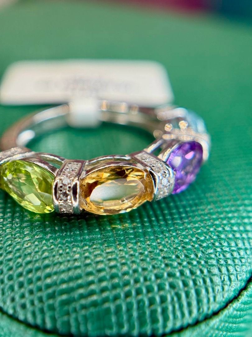 S6 Half Eternity Natural Multigem Ring (Category: Rings) located in Baguio. Submitted by asna_taku (Listing ID 1459985919, Image 3). Description: ✨ STACK IT. LAYER IT. LOVE IT. ✨ A gorgeous Half Eternity Natural Multigem Ring designed for effortless everyday elegance. 💚💛💜 Featuring a colorful lineup of natural gemstones in a sleek silver setting—perfect worn solo or stacked with your favorite rings for that chic, curated look. 💍✨ 🌈 Natural m