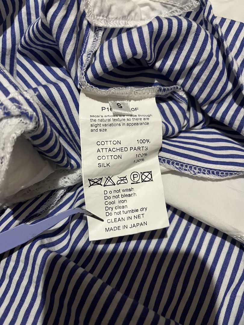 🏷️Sacai (Category: Luxury Apparel) located in Manila. Submitted by angelamaec (Listing ID 1460066491, Image 3). Description: Excellent condition 19x20 sleeve length 18 Add ship.