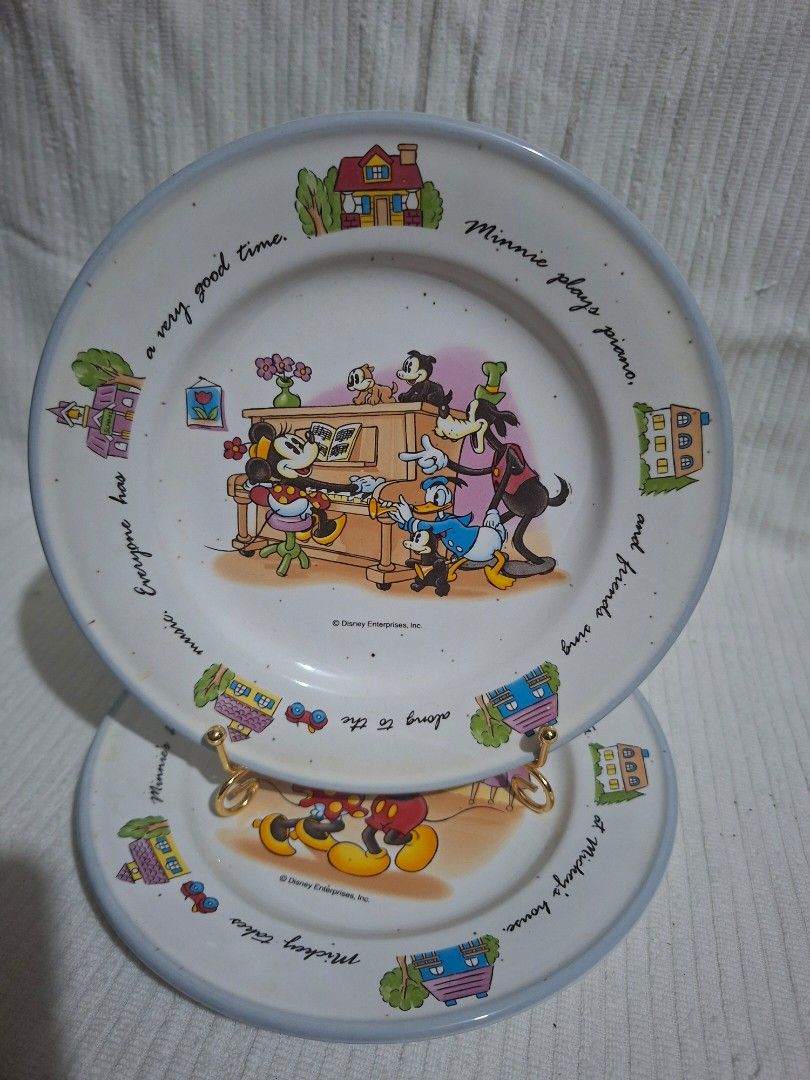 Sango Disney Mickey Mouse Ceramic Plate (Category: Other Kitchen Appliances) located in Consolacion. Submitted by luxekerei (Listing ID 1460029539, Image 1). Description: - vintage Disney Character Series ceramic plates made by Sango, featuring a party scene with Mickey and Minnie Mouse..