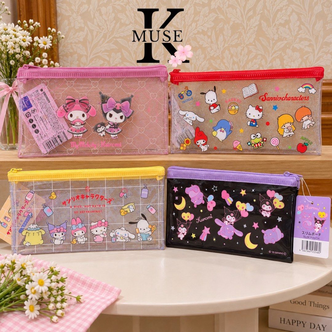 Sanrio Character Clear Zipper Pouches (Category: Other Accessories) located in Manila. Submitted by wondermoma.ph (Listing ID 1459999414, Image 1). Description: Add some Sanrio cuteness to your everyday organization! These stylish clear zipper pouches feature adorable character prints and colorful designs, making it easy to see and organize your essentials. ✨ Available Designs: * 🩷 My Melody & Kuromi * 🌈 Sanrio Characters * 🛁 Sanrio Character 