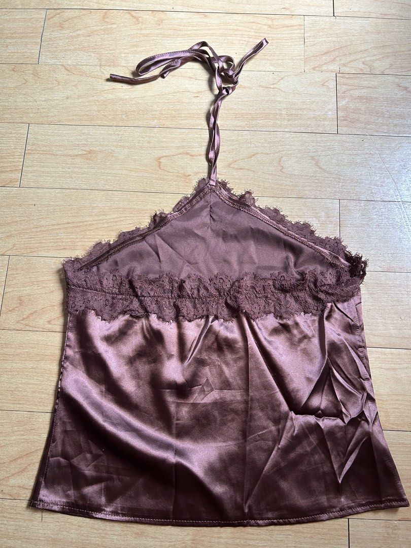 Satin Halter Top with Lace Trim (Category: Sleeveless) located in Mandaluyong City. Submitted by bayline999 (Listing ID 1459926903, Image 3). Description: .