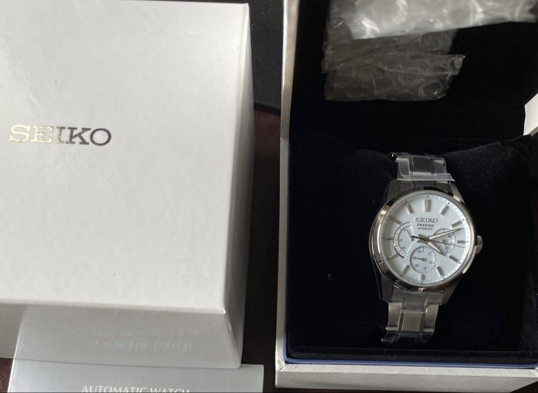 Seiko Geppaku SPB305 SPB305J1 (Category: Luxury Watches) located in Manila. Submitted by seikowatchfactory (Listing ID 1460091083, Image 3). Description: BNIB 10/10 Model: SPB305J1 Price: 60k pesos Specifications: Case and Band material: Stainless Steel Case Diameter: 40.2mm (without crown) Case Thickness: 12.2mm Lugs: 20mm Lug-to-lug: 47.4mm Caliber 6R21 45 hours Power Reserve 100m Water Resistance Push/Pull Crown Seller is Authorized Dealer of 