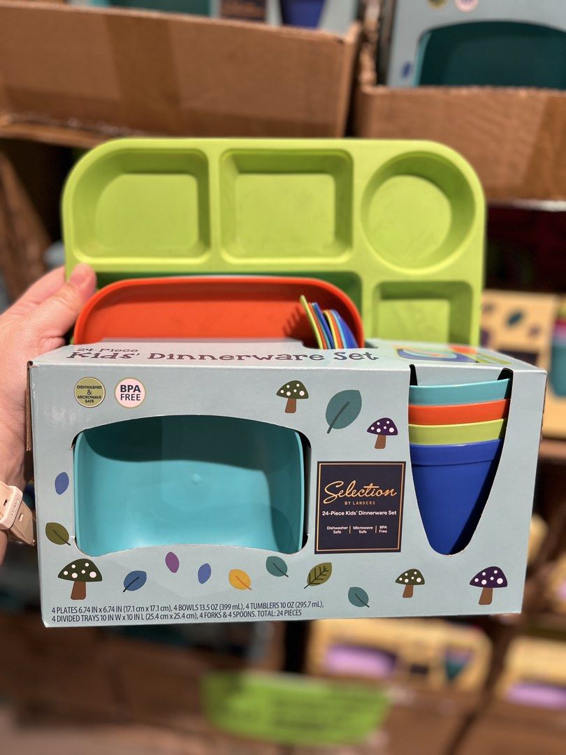 Selection 24-Piece Kids Dinnerware Set BPA Free (Category: Dinnerware & Cutlery) located in Quezon City. Submitted by prettydollph (Listing ID 1459953037, Image 2). Description: Set of 24 Dinnerware for kids (Tray, Plate, Bowl, Spoon, Fork, Cup) Set 1 for Girls (Pink, Purple, Green, Blue) or Set 2 for Boys (Yellow Green, Orange, Teal, Navy Blue) 📍Tandang Sora, Quezon City.