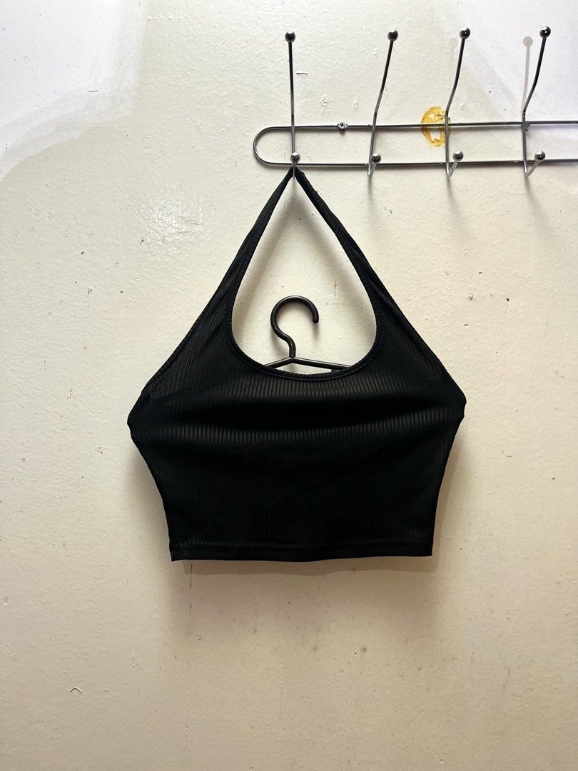 SHEIN Black Ribbed Halter Neck Crop Top (Category: Sleeveless) located in Manila. Submitted by gemini_gurll (Listing ID 1459922467, Image 1). Description: - SHEIN Black Ribbed Halter Neck Crop Top - Size: XS - Material: Stretchy - Versatile: Great for layering or wearing on its own - Easy to style: Pairs well with jeans or skirts - Comfortable and stylish.