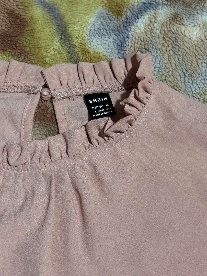 SHEIN BUNDLE Pink Ruffle Neck Long Sleeve Blouse (Category: Blouses) located in Bacoor. Submitted by ManekiNeko34 (Listing ID 1459979022, Image 2). Description: 100 each if tingi 150 if getting both.