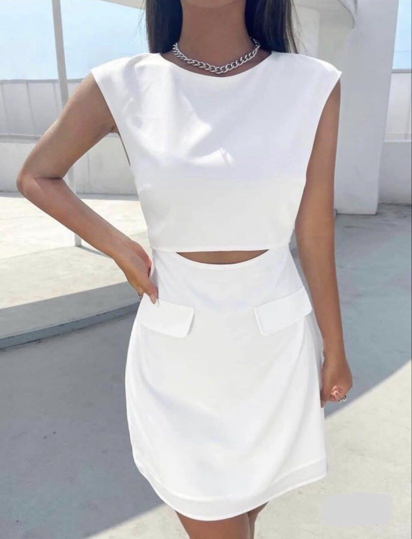 Shein White Cutout Dress (Category: Dresses) located in Manila. Submitted by thelabelfindsbym (Listing ID 1460012059, Image 2). Description: .