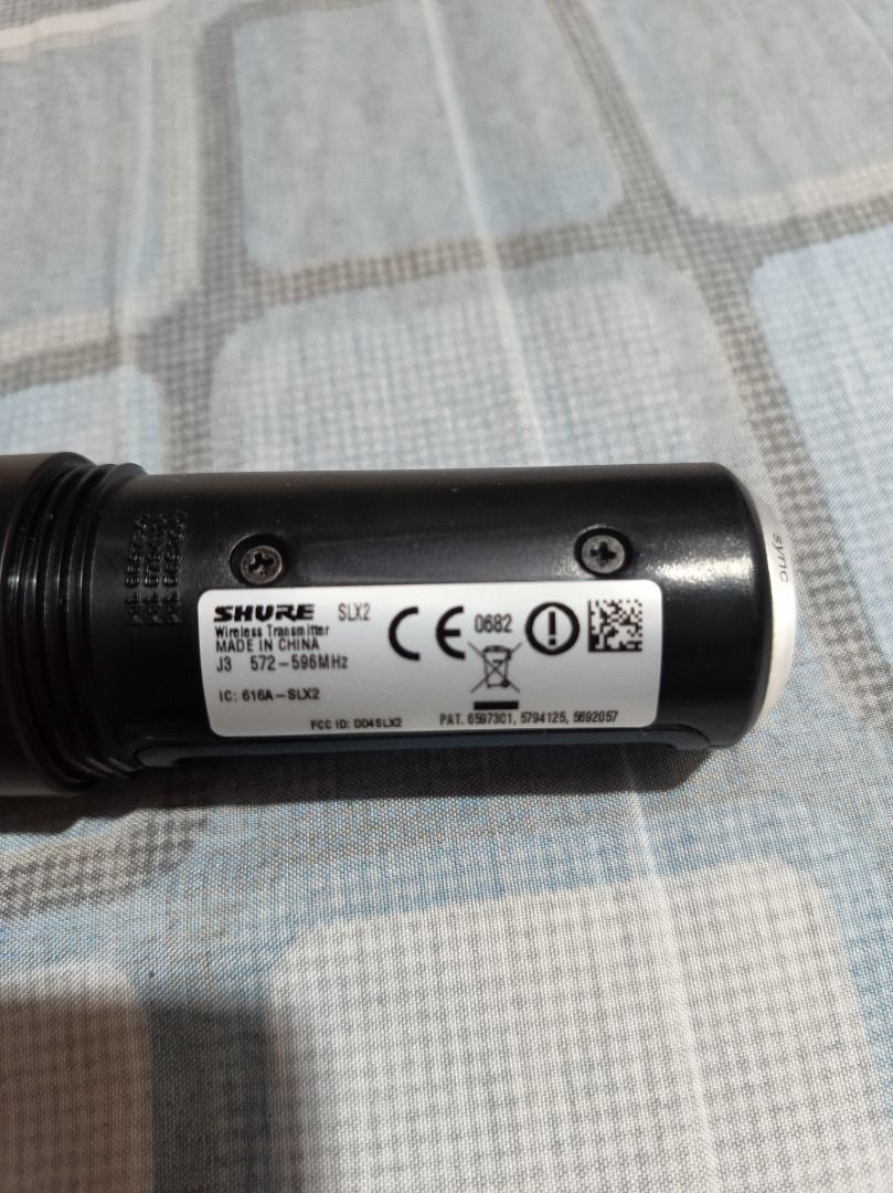 Shure SLX2 Wireless Transmitter Microphone (Category: Microphones) located in Caloocan City. Submitted by aujohnverano (Listing ID 1460054238, Image 3). Description: FOR SALE: Original Shure SLX2 Handheld Wireless Microphone Transmitter OnlyPrice: ₱12,500 (Slightly negotiable para sa seryosong buyer)Condition: Pre-owned, 100% Genuine / Original. In good working condition. Clear cosmetic stickers and markings.Frequency Band: J3 (572–596 MHz) (Note