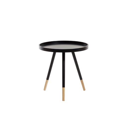 Side Table (Category: Tables & Sets) located in Singapore. Submitted by zenrabbit-1938 (Listing ID 1459994101, Image 2). Description: The minimalist silhouette of this Side Table makes her the perfect addition to your living space with a contemporary twist. With black table top and natural wood finish, this one is modern chic. It stands firmly on three solid legs and is sturdier than she looks..