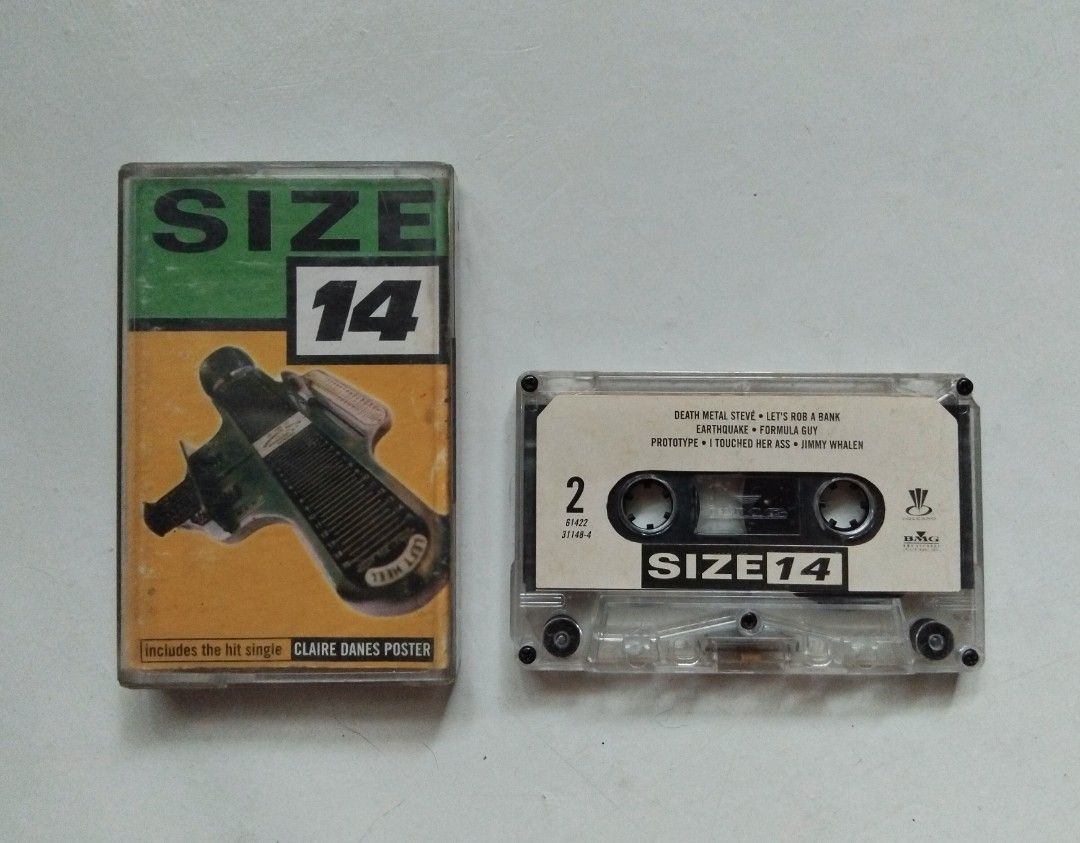 SIZE 14 - SIZE 14 ( CASSETTE ) (Category: CDs & DVDs) located in Makati City. Submitted by KAMUSIKATAYO (Listing ID 1459963286, Image 1). Description: GOOD CONDITION PLAY TESTED ISSUE, PLS SEE PIC.