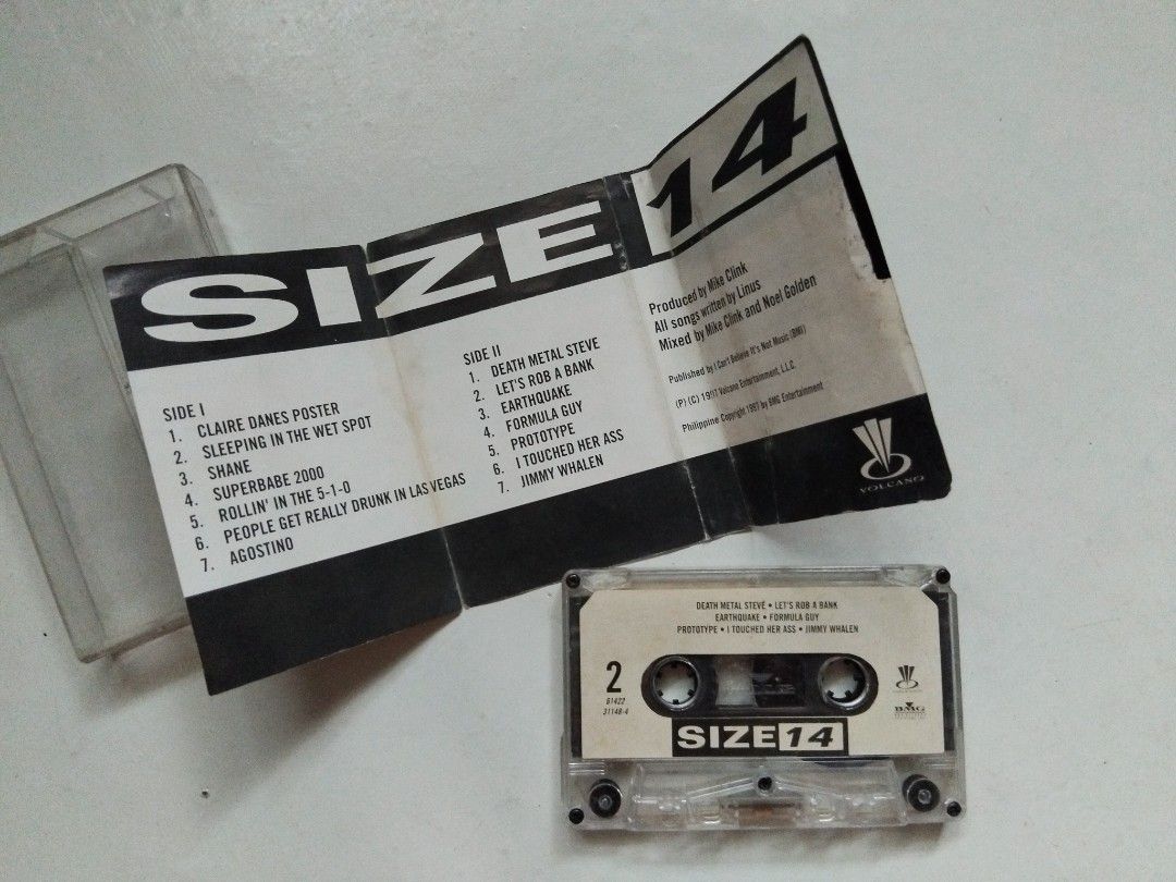 SIZE 14 - SIZE 14 ( CASSETTE ) (Category: CDs & DVDs) located in Makati City. Submitted by KAMUSIKATAYO (Listing ID 1459963286, Image 3). Description: GOOD CONDITION PLAY TESTED ISSUE, PLS SEE PIC.