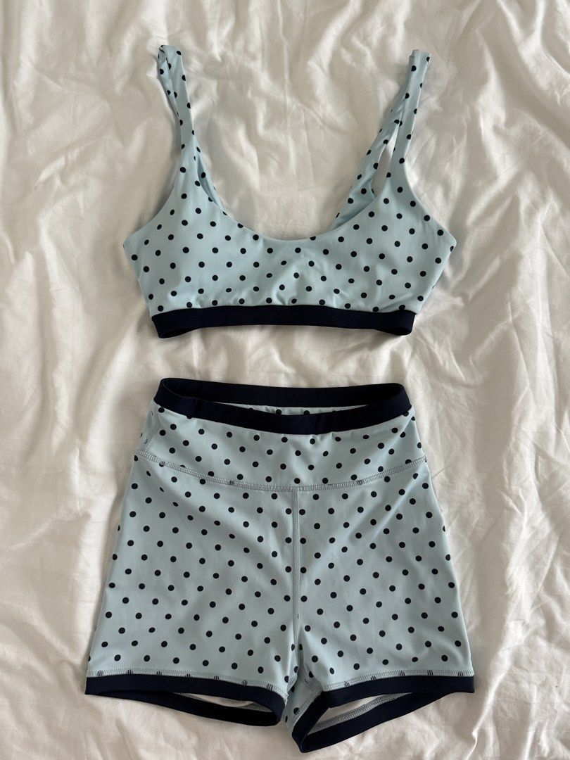 sky blue polka dot workout set 👼 (Category: Activewear) located in Mandaluyong City. Submitted by outofstoragewtf (Listing ID 1460026287, Image 1). Description: - never used - size Xs .