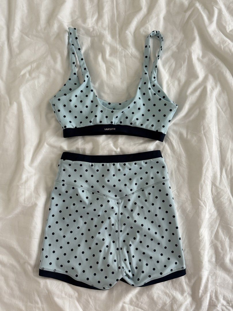 sky blue polka dot workout set 👼 (Category: Activewear) located in Mandaluyong City. Submitted by outofstoragewtf (Listing ID 1460026287, Image 2). Description: - never used - size Xs .