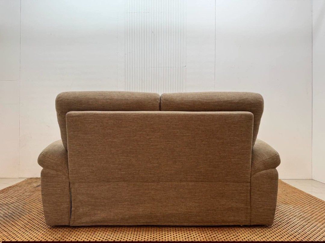 Sofa (Category: Sofas) located in Meycauayan. Submitted by marygracecasimiro (Listing ID 1459995054, Image 3). Description: NITORI 2-Seater Fabric Sofa Price: 17,500 L65 x W37.5 x H35/17 In good condition💜💜.