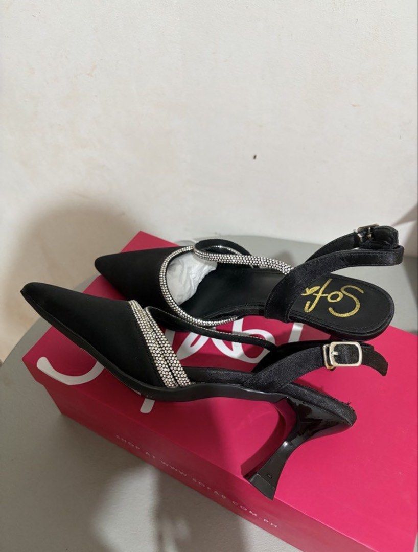 Sofab Rhinestones Heels (Category: Heels) located in Silang. Submitted by rixie415 (Listing ID 1460099234, Image 3). Description: • Payment First • Inclusive of box and paper bag • Brand new (sinukat lang hindi nagamit) • Price nego .