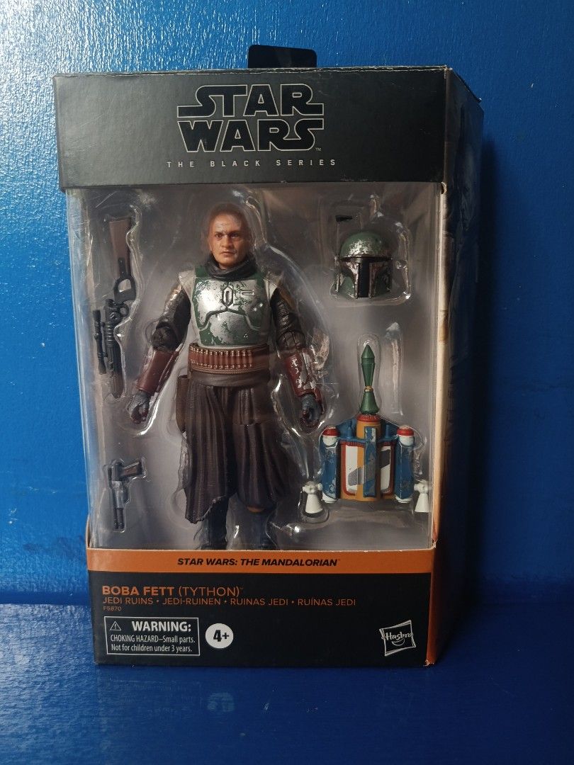 Star Wars The Black Series Boba Fett (Tython) Action Figure (Category: Figurines & Statues) located in Makati City. Submitted by sefski (Listing ID 1459977458, Image 1). Description: - Star Wars The Black Series Boba Fett (Tython) figure - From The Mandalorian series - Includes blaster rifle, jetpack, and helmet - Out for Toy photography only and still in original packaging - modified jetpack, now with detachable rocket with silver magnet.
