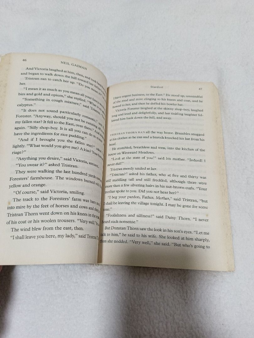 Stardust by Neil Gaiman (Category: Storybooks) located in Quezon City. Submitted by prelovedbooks2026 (Listing ID 1459977329, Image 3). Description: Price: Final - Let's save each other's time Annotations (if any: written with a PERMANENT BALLPOINT PEN, that's why it's CHEAP) NO TO LOW BALLERS (BARAT). WE'RE LISTING OUR STUFF BECAUSE WE NEED TO. - Name inscribed inside the front cover - Minor discoloration and foxing on inside pages and edges - T