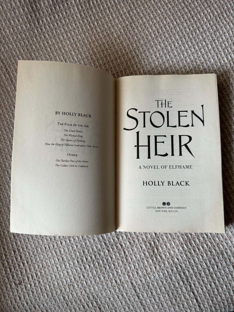 Stolen Heir Book (Category: Storybooks) located in Manila. Submitted by laurennyyy (Listing ID 1459901759, Image 3). Description: The Stolen Heir by Holly Black is a young adult fantasy novel set in the world of Elfhame, eight years after The Cruel Prince trilogy. It follows Suren, the runaway child queen of the Court of Teeth, and Prince Oak as they embark on a dangerous quest into the icy north. PB Slightly used but still very good quality Mode