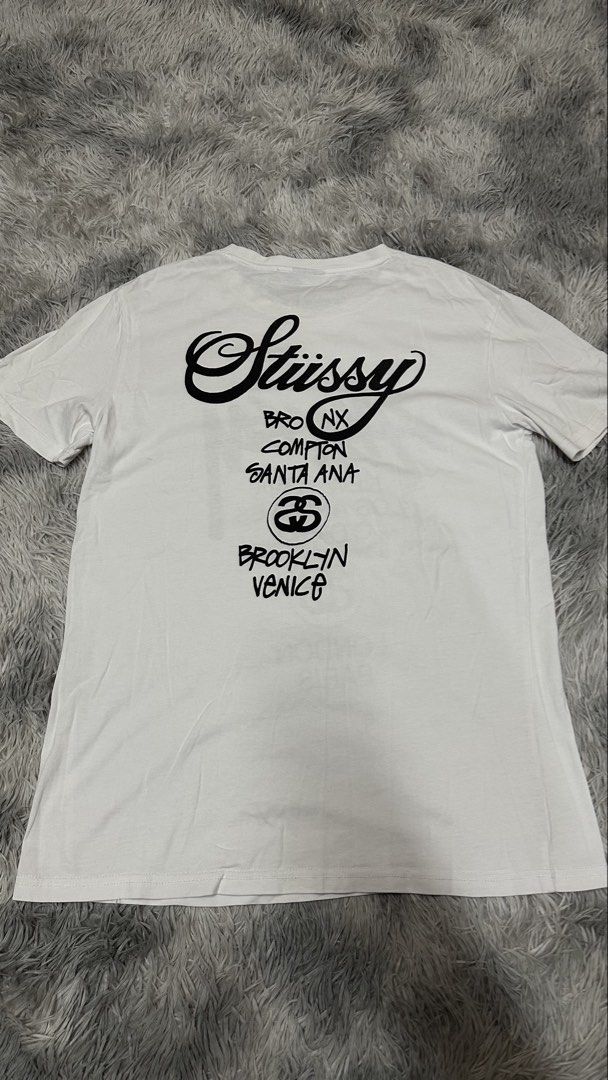 St*ssy tee (Category: Tshirts & Polo Shirts ) located in Manila. Submitted by paulovenegaskalakal2020 (Listing ID 1460010084, Image 2). Description: For sale Kalakal St*ssy world tour tee Off- good for psg Medium- 20 width x 29.5 length inches Penhole & dot stain Sign of usage Good MINE 799 +sf.