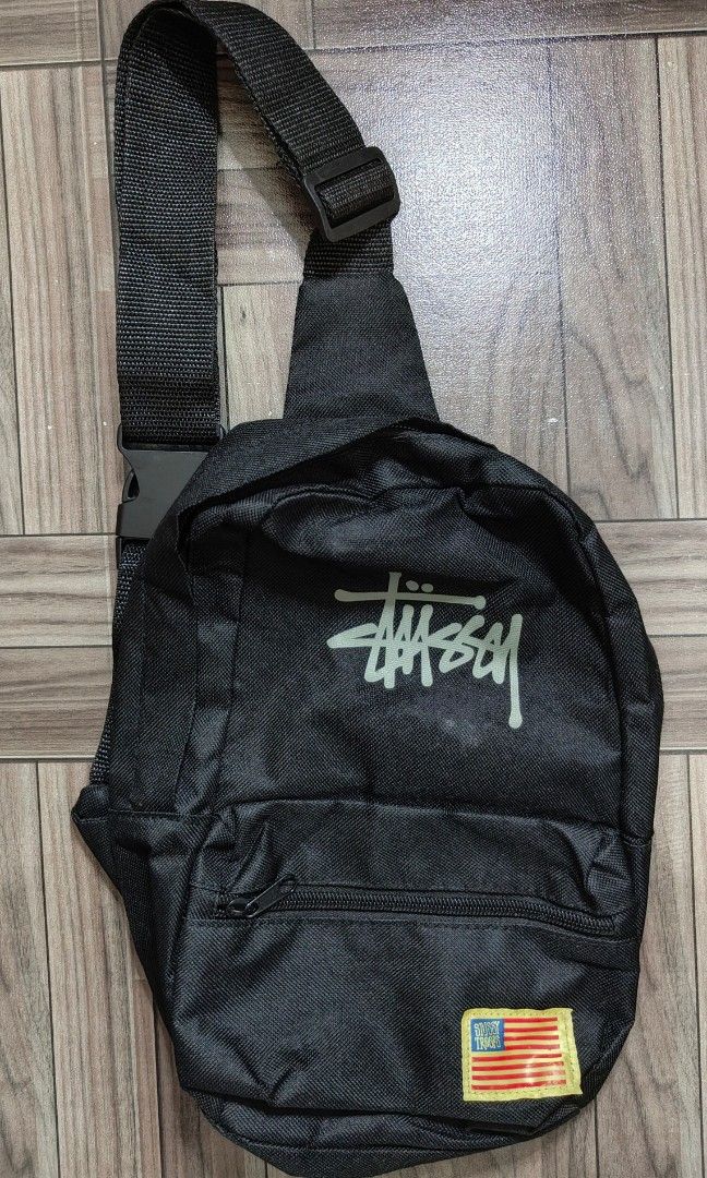 Stussy Troops Crossbody Bag (Category: Sling Bags) located in Quezon City. Submitted by thriftstershop (Listing ID 1460053716, Image 1). Description: Brand: Stussy no tag Condition: Very Good Issue: May mga sira nasa waterproof material sa loob Meet up: Trinoma or LRT 2 Anonas Shipping: LBC - Weekdays J&T - Weekends.