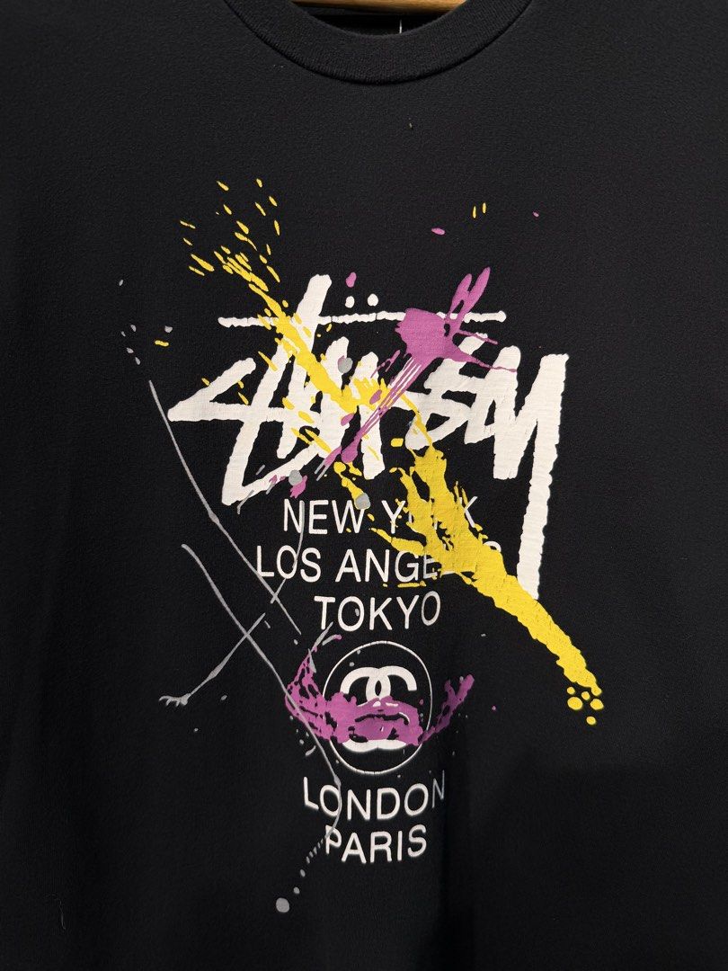 Stussy Worldtour Splatter Black Tee. (Category: Tshirts & Polo Shirts ) located in Manila. Submitted by ardobe.mnl (Listing ID 1460086728, Image 2). Description: Stussy Worldtour Splatter Black Tee. Size: Small-Medium Dimes: 18.5x27 Condition: Excellent (9.5/10) Flaw: Hairline Crack Dm for details or any inquiries! 🛒📥.
