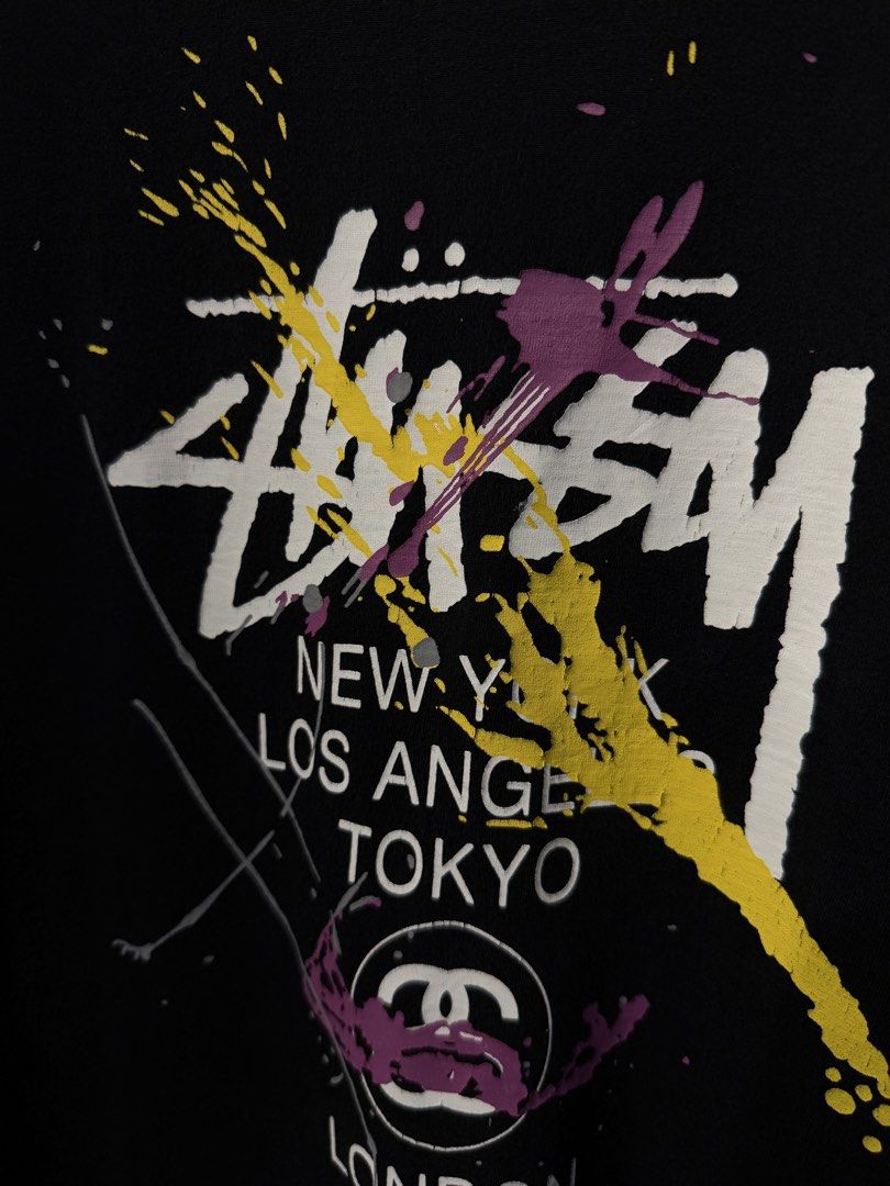 Stussy Worldtour Splatter Black Tee. (Category: Tshirts & Polo Shirts ) located in Manila. Submitted by ardobe.mnl (Listing ID 1460086728, Image 3). Description: Stussy Worldtour Splatter Black Tee. Size: Small-Medium Dimes: 18.5x27 Condition: Excellent (9.5/10) Flaw: Hairline Crack Dm for details or any inquiries! 🛒📥.
