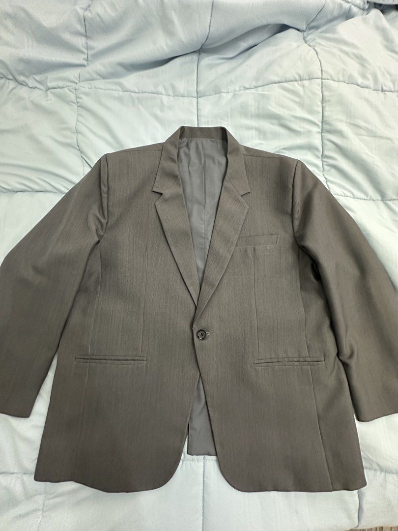 Suit and Pants Set (Category: Coats, Jackets and Outerwear) located in San Pablo. Submitted by po_the_seller (Listing ID 1459907274, Image 1). Description: Custom Made from Lumban, Laguna Color: Charcoal Very nice fabric and construction With satin lining Dimensions: Suit - Length 31”, Chest25”, Shoulder 18.5”, Sleeve 24” Pants - Waist 42”, Length 34.5”, Inseam 24” Also have this in dark blue and black with samw dimensions .