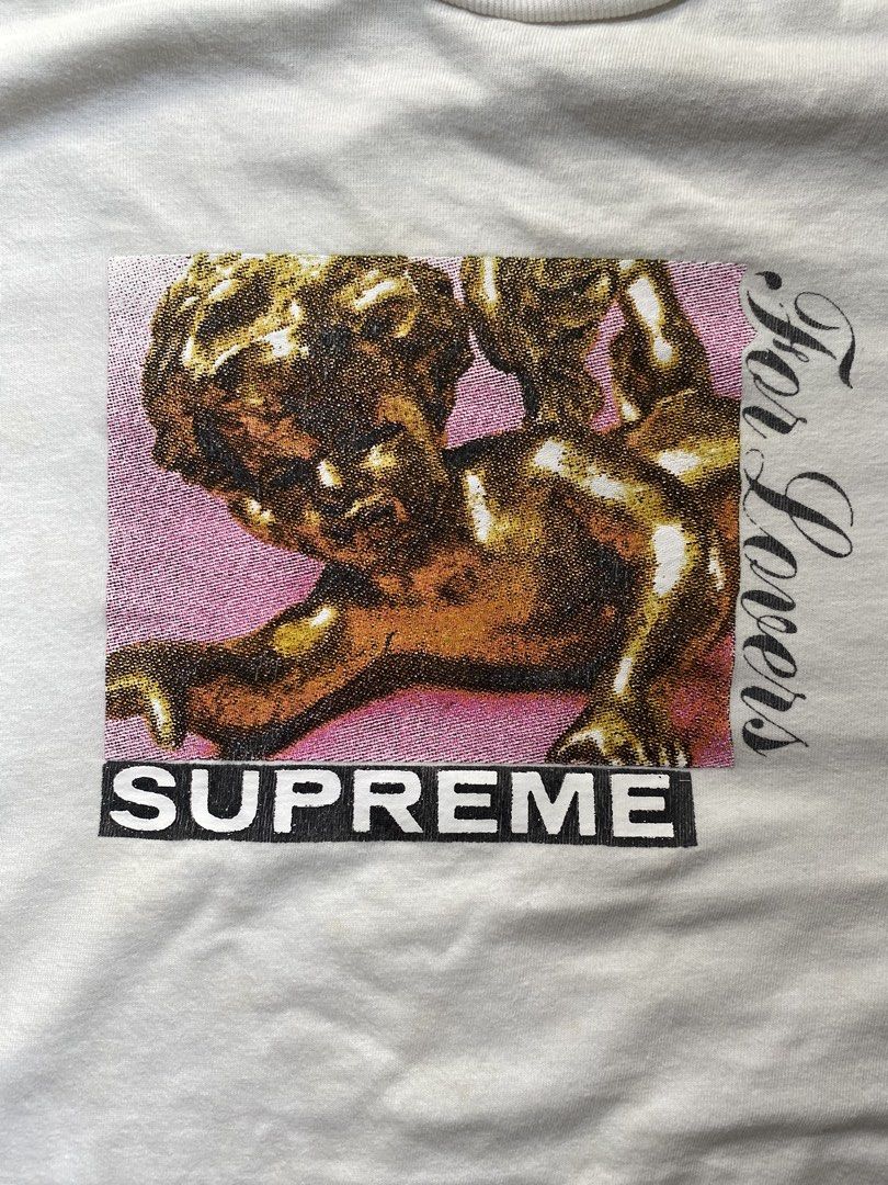 SUPREME LOVERS TEE (Category: Tshirts & Polo Shirts ) located in San Lorenzo. Submitted by thriftnigeorge (Listing ID 1459914780, Image 2). Description: EXCELLENT CONDITION ISSUE HAIRLINE ON PRINT DIMENSIONS LENGHT 29 WIDTH 23.
