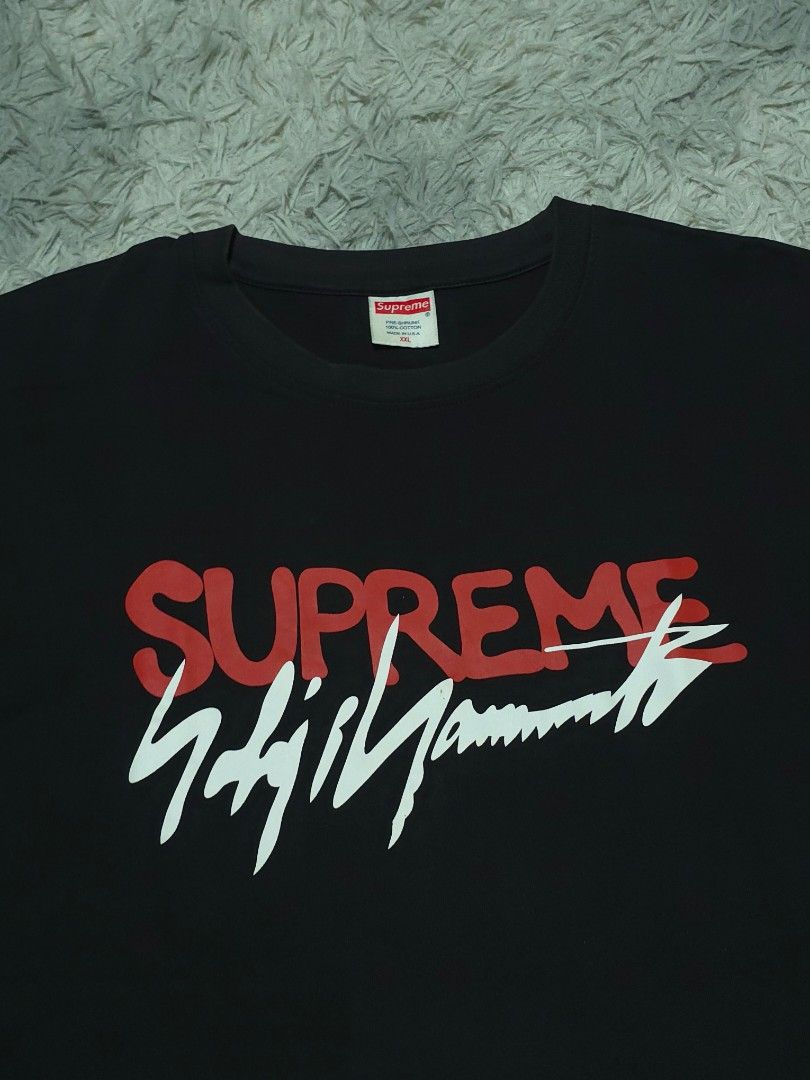 Supreme x Yohji Yamamoto (Category: Tshirts & Polo Shirts ) located in Abulug. Submitted by humanwhosellthings (Listing ID 1460025517, Image 2). Description: SUPREME x YOHJI YAMAMOTO ✅️Size: 2XL on tag fit to Medium only ✅️Dimes: 20W x 27L ✅Condition: Excellent ✅Issue: None ✅Color Rate: 9.5/10.