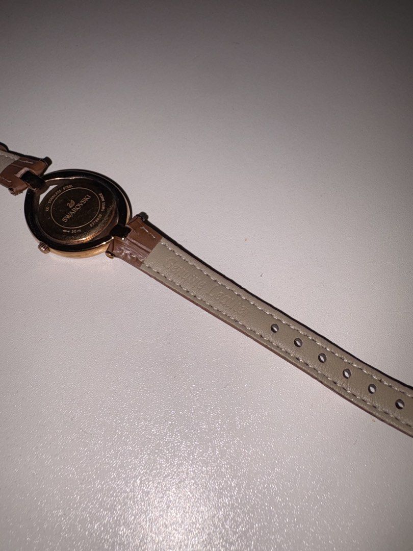 Authentic Swarovski Stella Leather Ladies Watch (Category: Women's Watches) located in Davao. Submitted by urelegantminimalist (Listing ID 1460034330, Image 3). Description: Original Swarovski watch Strap changed to genuine leather because the original strap broke No more box, bought in Canada. I can provide an alternative box Seldom used, with signs of usage but does not affect the watch Working well Price negotiable.