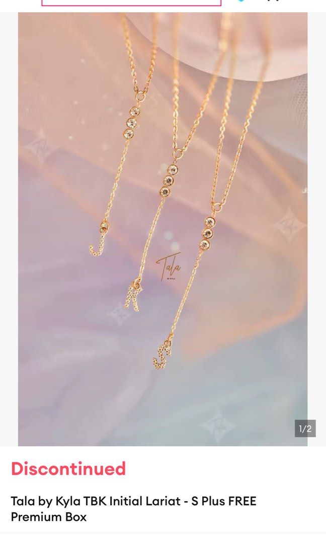 Tala By Kyla Initial S Necklace (Category: Necklaces) located in Binan City. Submitted by mypreloved_haul (Listing ID 1459929631, Image 3). Description: NEVER USED.
