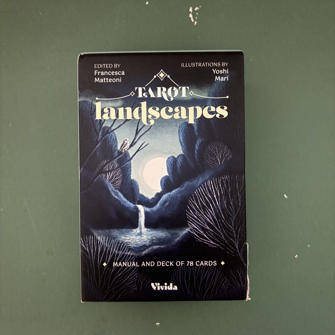 Tarot Landscapes Deck (Category: Religious Items) located in Manila. Submitted by mganovelo64040 (Listing ID 1460066389, Image 1). Description: Tarot Landscapes Deck & Manual Issue: small tear on box.