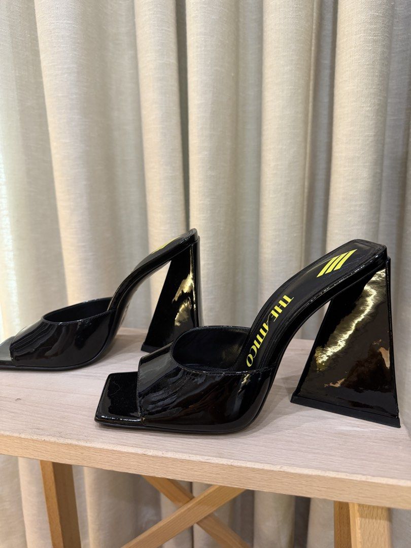 The Attico Devon Patent Leather Sandals (Category: Heels) located in Makati City. Submitted by imwinniewong (Listing ID 1459926113, Image 2). Description: Never Used Comes with Shoe Bag Devon Patent Leather Sandals.
