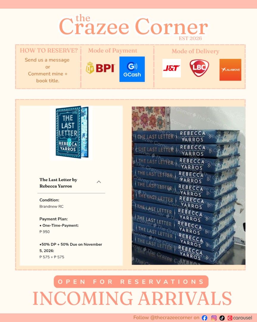 The Last Letter Deluxe Hardbound (Category: Storybooks) located in Bulacan. Submitted by thecrazeecorner (Listing ID 1459945963, Image 1). Description: 📍ETA: November if no delays 📍5 copies left 📍Price is inclusive of all international fees and charges, local shipping fee is excluded..