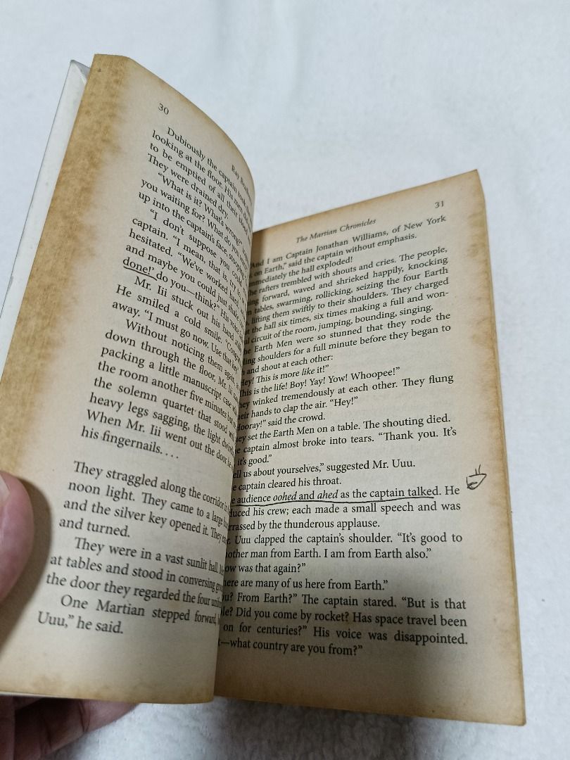 The Martian Chronicles by Ray Bradbury (Category: Storybooks) located in Quezon City. Submitted by prelovedbooks2026 (Listing ID 1459975034, Image 3). Description: Price: Final - Let's save each other's time Annotations (if any: written with a PERMANENT BALLPOINT PEN, that's why it's CHEAP) NO TO LOW BALLERS (BARAT). WE'RE LISTING OUR STUFF BECAUSE WE NEED TO. - Name inscribed inside the front cover - Minor discoloration and foxing on inside page