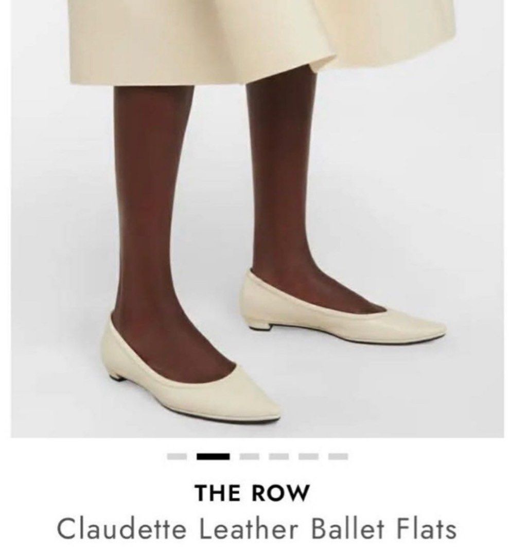 THE ROW Claudette Leather Ballet Flats (Category: Flats & Sandals) located in Quezon City. Submitted by shoppingiseasy (Listing ID 1460055542, Image 1). Description: THE ROW Claudette Leather Ballet Flats Claudette model White in color Size 39; insole size 25cms Minor scuffs and marks on leather from normal wear Please check photos for details Selling at 3,000 pesos.