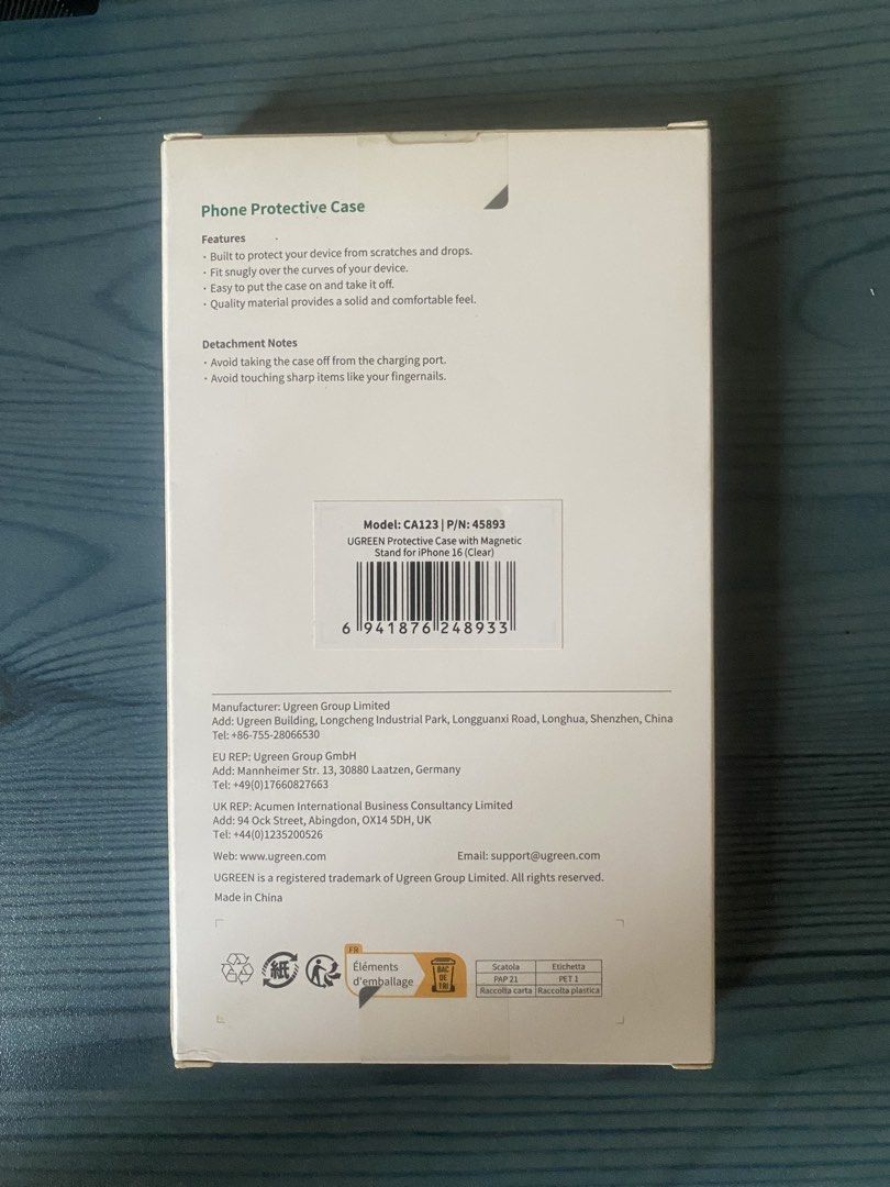 Ugreen Protective Case for iPhone 16 (Category: Cases & Sleeves) located in Concepcion. Submitted by dostheseller (Listing ID 1460040270, Image 2). Description: Ugreen Phone Protective Case ( Clear ).