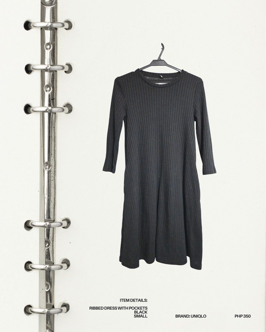 UNIQLO Dress with Pockets (Category: Dresses) located in Manila. Submitted by pulledfrom.ph (Listing ID 1459964252, Image 1). Description: Product Code: PF007 item details: ribbed dress with pockets black small.