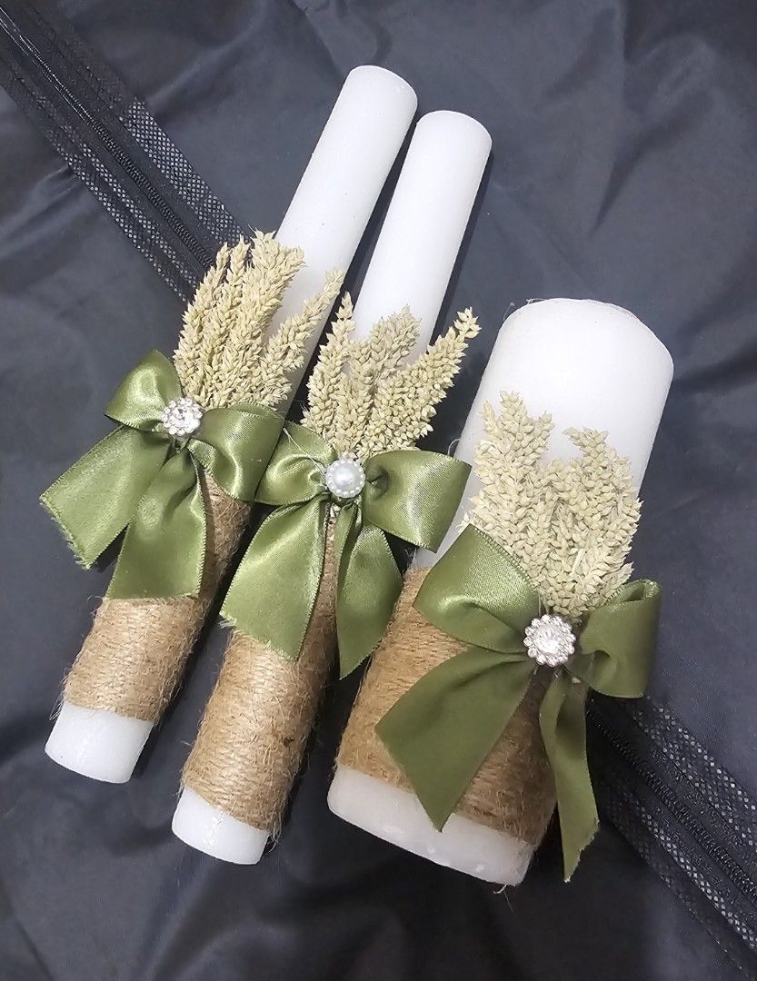3 pieces Unity Candles for Wedding - Sage Green (Category: Everything Else Others) located in Paranaque City. Submitted by kochhhh (Listing ID 1459921170, Image 1). Description: - Set of 3 unity candles - Wedding theme: sage green Never used, ginamit lang for photo/video..