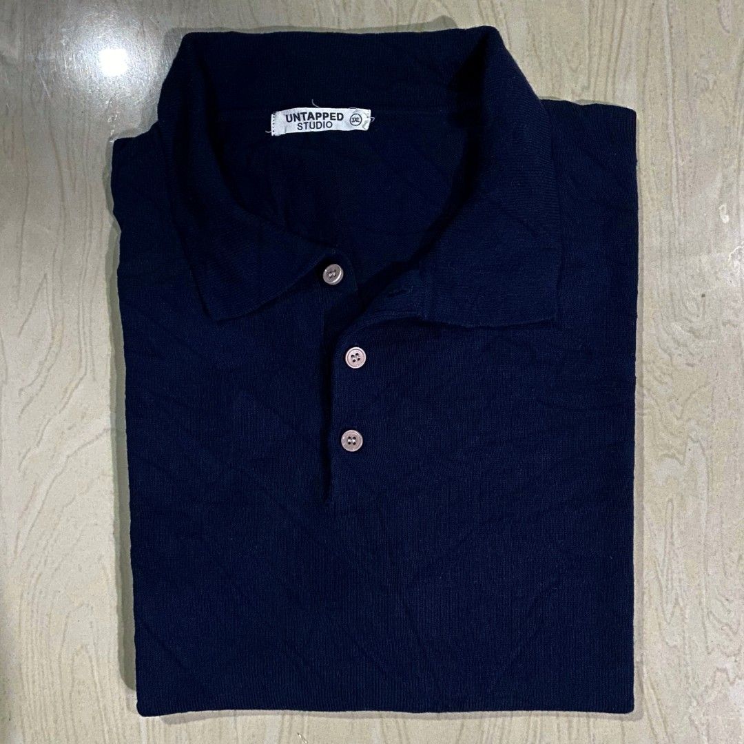 Untapped Studio Knitted Polo Shirt (Category: Tshirts & Polo Shirts ) located in Quezon City. Submitted by thequalityflips (Listing ID 1459993718, Image 2). Description: Untapped Studio Knitted Polo Shirt Size: 3XL on tag Dimes: W-23 “ L-26 (23x26) Best Fit L to XL Boxy Type Brandnew Condition Excellent Condition No Issue.