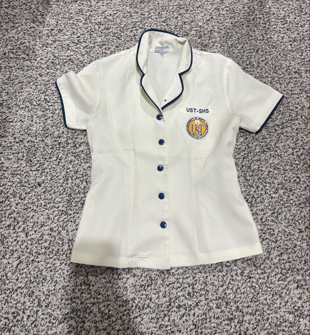 UST SHS Uniform Top and Pants (Category: Blouses) located in Olongapo. Submitted by juliannaceline (Listing ID 1460076708, Image 1). Description: UST Senior High School uniform set Includes size medium top and size large pants .