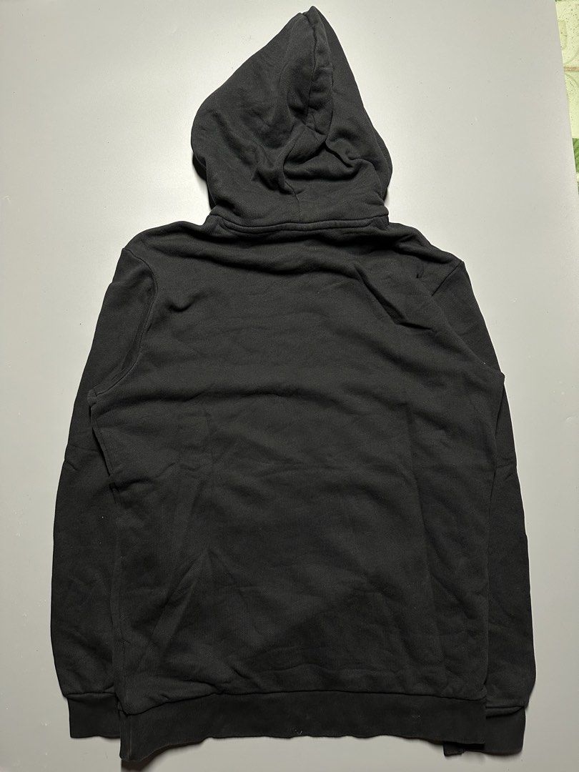 V4 - 6 Adidas Hoodie (Category: Hoodies) located in Bauang. Submitted by laceituplu (Listing ID 1460083732, Image 3). Description: black adidas Adicolor Classics Trefoil Hoodie featuring a large white Trefoil logo and text on the chest..