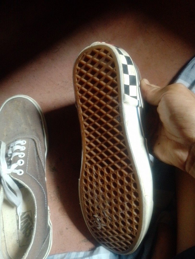 Vans Authentic Brown Checkerboard Heel Sneakers size 9 (Category: Sneakers) located in Manila. Submitted by paul281 (Listing ID 1459988417, Image 1). Description: - Classic Vans Authentic sneakers - Brown canvas material - Iconic checkerboard detail on heel tab - White laces - Soles show some wear but have plenty of grip - Great for everyday wear.
