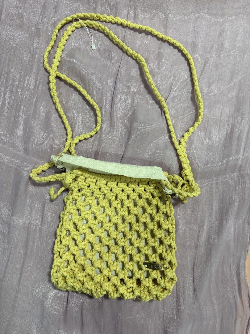 VERAS Crochet Sling Bag – Yellow (Category: Purses & Pouches) located in Taguig. Submitted by dyaaanel (Listing ID 1460060536, Image 1). Description: 💛 VERAS Crochet Sling Bag – Yellow ✨ Selling Price: ₱650 🏷️ Brand: VERAS 👜 Type: Crochet Sling Bag 🎨 Color: Yellow 🏷️ Original Price: ₱950. You can check the VERAS IG account for the actual/current price. ✨ Features: Comes with a removable canvas bag/inner pouch inside. ✨ Condition: Good condit