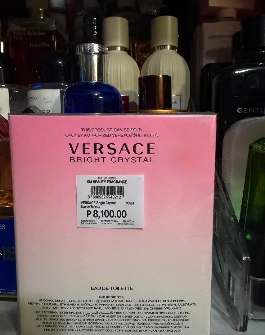 Versace bright crystal (Category: Fragrance & Deodorants) located in Calamba. Submitted by luxefinds503 (Listing ID 1459970193, Image 2). Description: versace bright crystal from sm bnew sealed, (need funds).