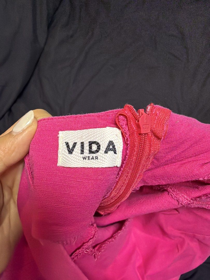 Vida hot pink linen halter tie dress (Category: Dresses) located in Quezon City. Submitted by shopsoph (Listing ID 1460068623, Image 3). Description: hot pink linen dress perfect for brunch!! loved this dress so much but not my style anymore and its a bit too short for me now :D .
