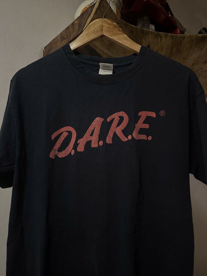 Vintage DARE Shirt (Category: Tshirts & Polo Shirts ) located in Bulacan. Submitted by geoffkristian (Listing ID 1459936000, Image 2). Description: Vintage Dare Shirt Gildan tag Medium on tag Double Stitch Issue: pinholes Check pics for condition Dimensions: Width: 19 Length: 27 ₱349.