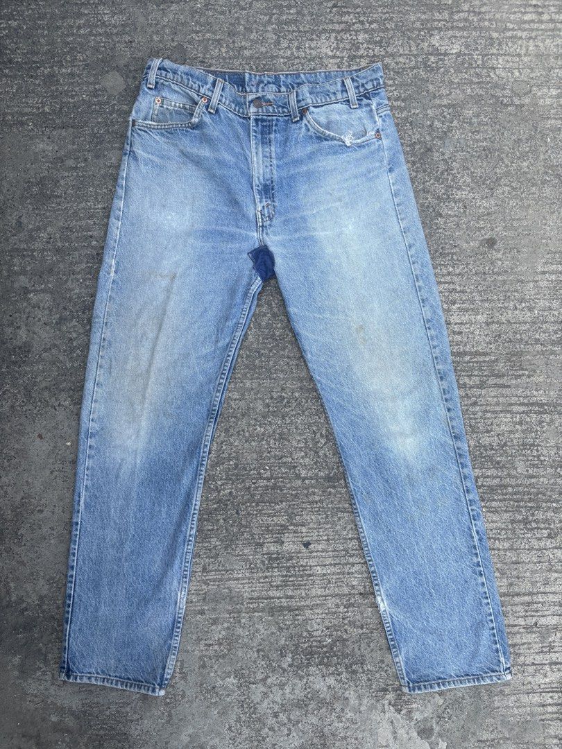 Vintage Levi’s Orange Tab 505 Jeans (Category: Jeans) located in Bacolod City. Submitted by keel_08 (Listing ID 1459969670, Image 1). Description: 36 W 43 L 8 Hem Authentic Pair Patched up Jeans, Need reinforcement on the patch. +sf.